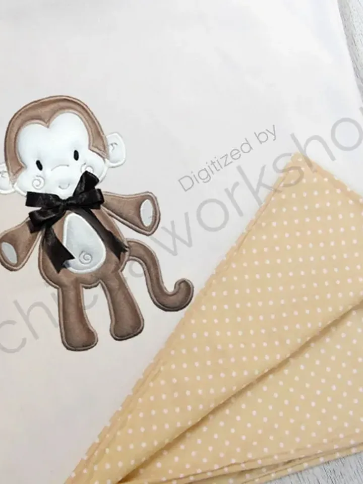 Scimmia Applique Imbottito - Ricamo a macchina con tutorial