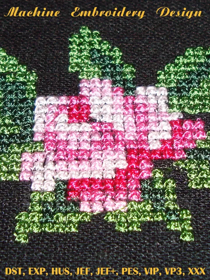 Rose border cross stitch machine embroidery design