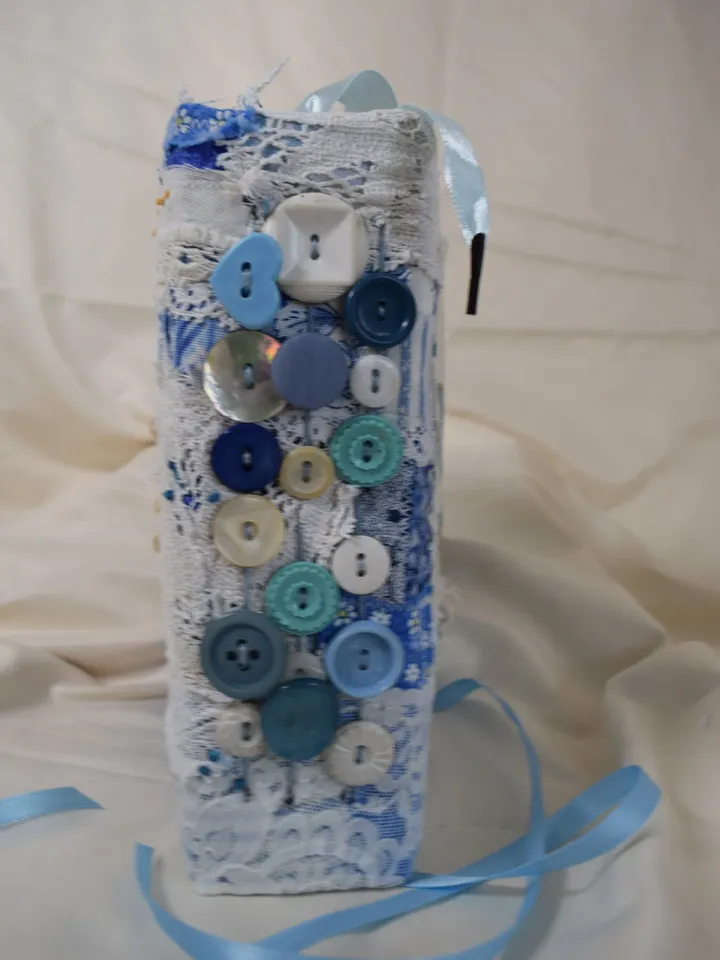 Tranquil Shades of Blue Themed Junk Journal- Hand Made Recycled Journal- Hand Made Personal Journal