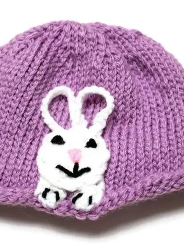 Cottontail Bunny Rabbit Face Hat and Booties Set for Babies, Newborn Crib Hats, Baby Shower Gift Ideas, New Baby Shoes and Socks, Expecting