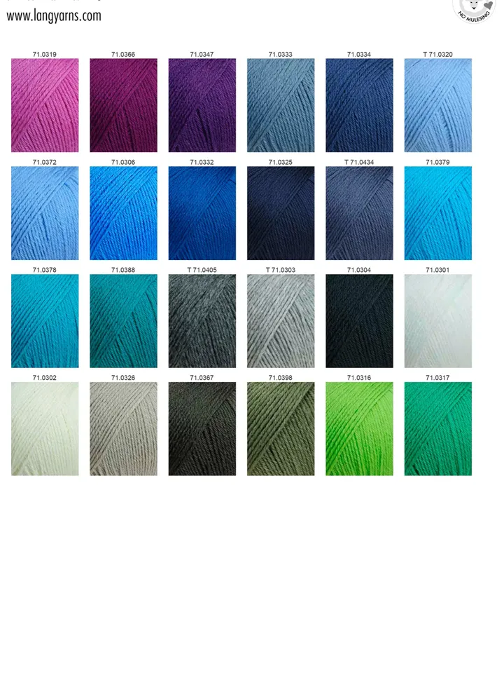 Lang Yarns Merino 200 Bebe and 200 Bebe Color 100% merino no mulesing