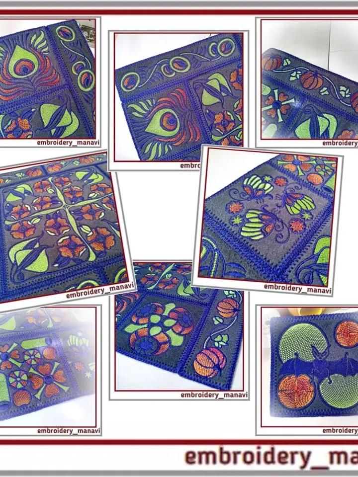 Set of 22 plant machine embroidery designs In the hoop project