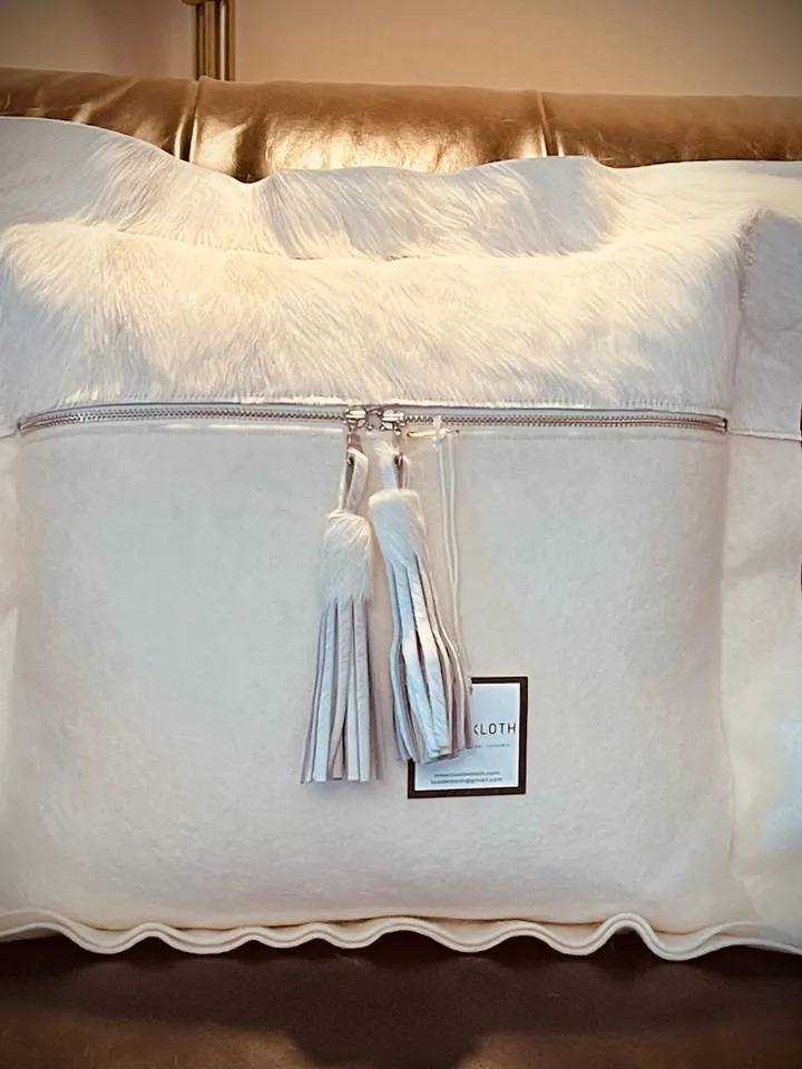 Calf Hair Wool Throw Pillow