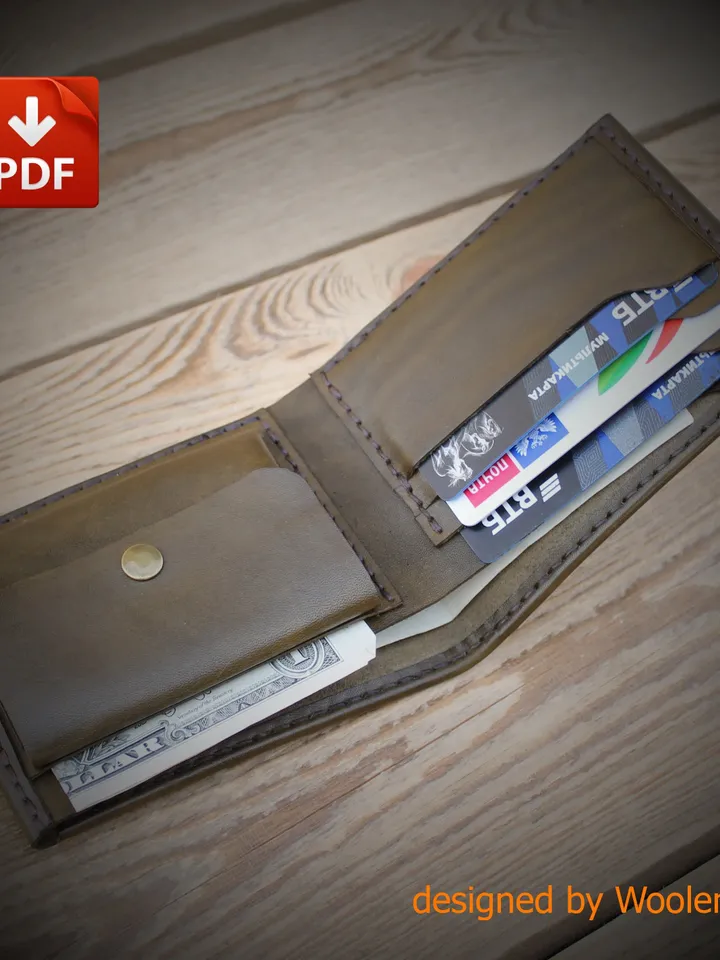 leather pattern - Bifold wallet for Dollar an Euro bills. BF5
