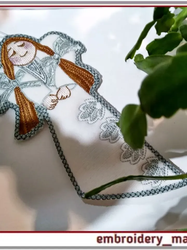 In the hoop Guardian angel machine embroidery design