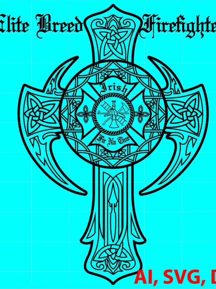 Elite Breed Fire Fighter Badge, Logo, Seal, Custom, Ai, Vector, SVG, DXF, PNG, Digital