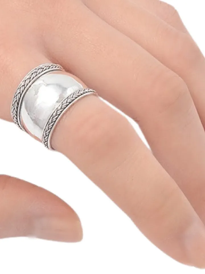 Sterling Silver Braided Bali Design Ring Traditional Bali Ring Bali Silver Ring 925 Sterling Silver thumb ring for women Size 6 to 12