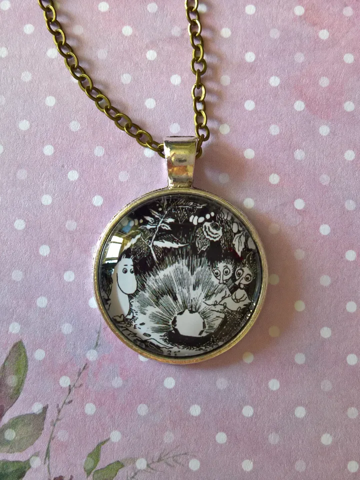 Moomin with Thingumy and Bob pendant Moomin necklace