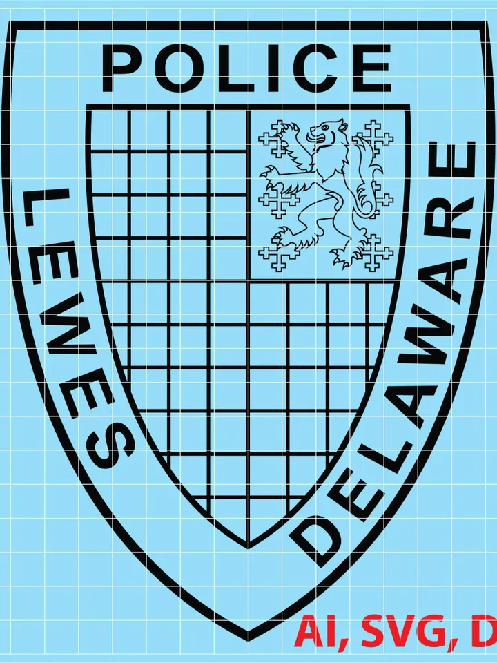 Lewes Delaware Police logo, Seal, Badge, Ai, Vector, SVG, DXF, PNG,