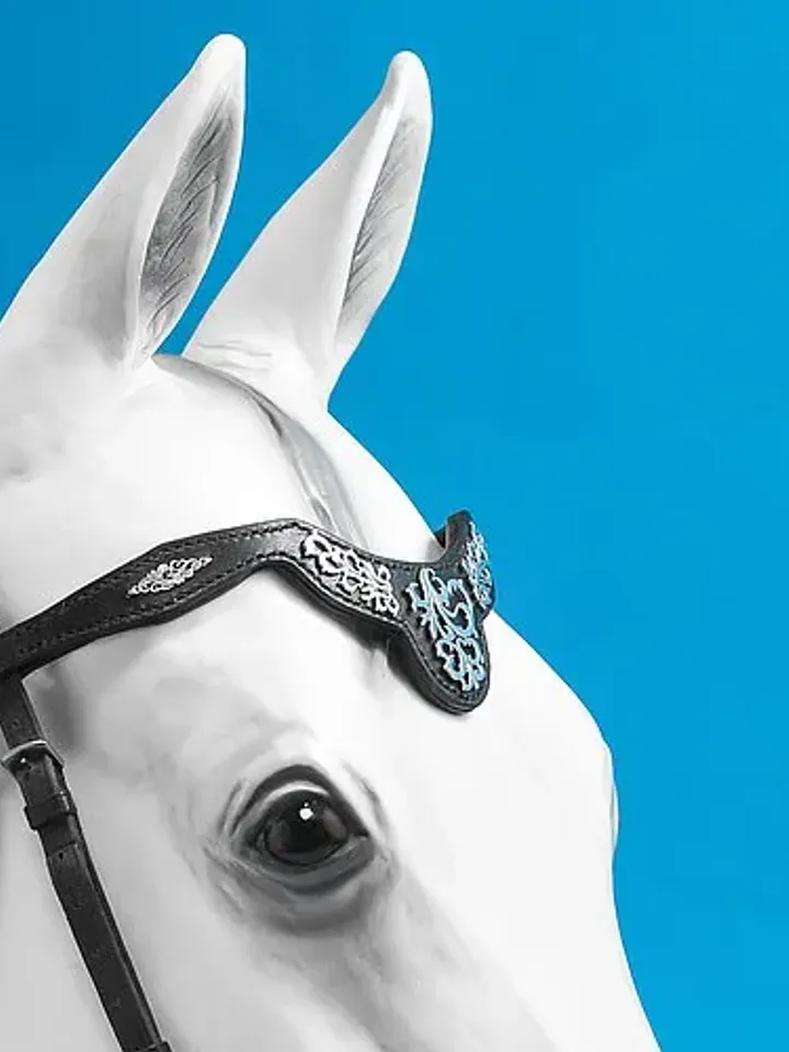 Browband for horses Handmade pony draft brow band Black horse tack Custom size