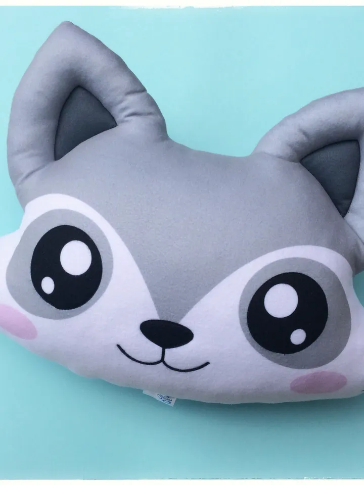 Raccoon Pillow / Cute Kawaii / Pillow /  Kawaii pet / pillow pet  / Kawaii Pillow/ Cute Raccoon / cute gift / kids room