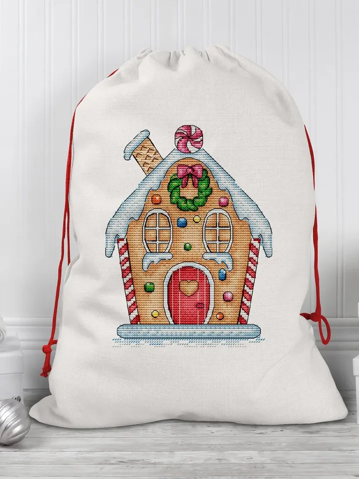 Christmas Gingerbread House Cross Stitch PDF, Merry Christmas Cross Stitch, Cross Stitch pattern Gingerbread, Gingerbread Christmas House
