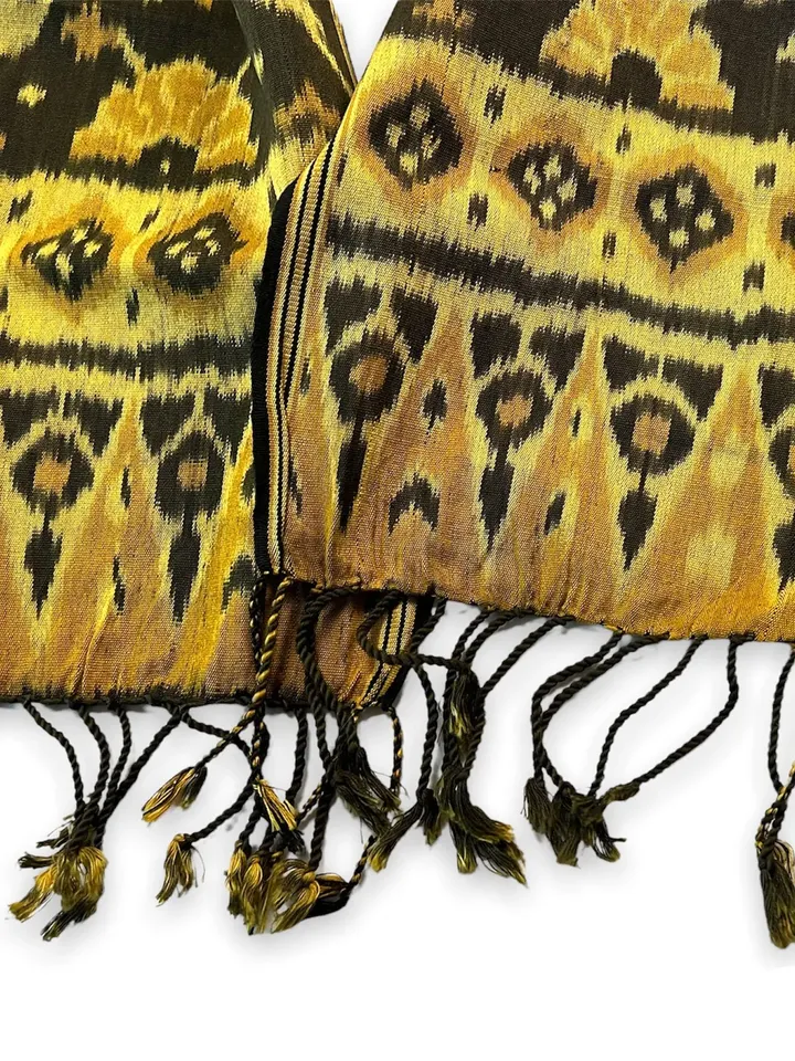 Handwoven Ikat Tapestry | Handmade Ikat Scarf | Bohemian Home Decor | Tropical Home Decor