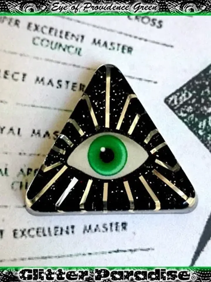 Eye of Providence - Brooch - Eye of Providence - Pyramid - All seeing Eye - Eye of God - illuminati - NWO - Freemason - Glitter Paradise®