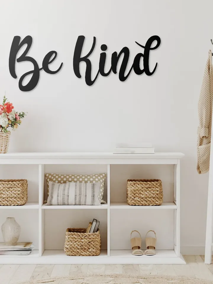 Be Kind Metal Wall Sign, Be Kind Calligraphy Sign, Southern Be Kind Decor, Positive Word Decor
