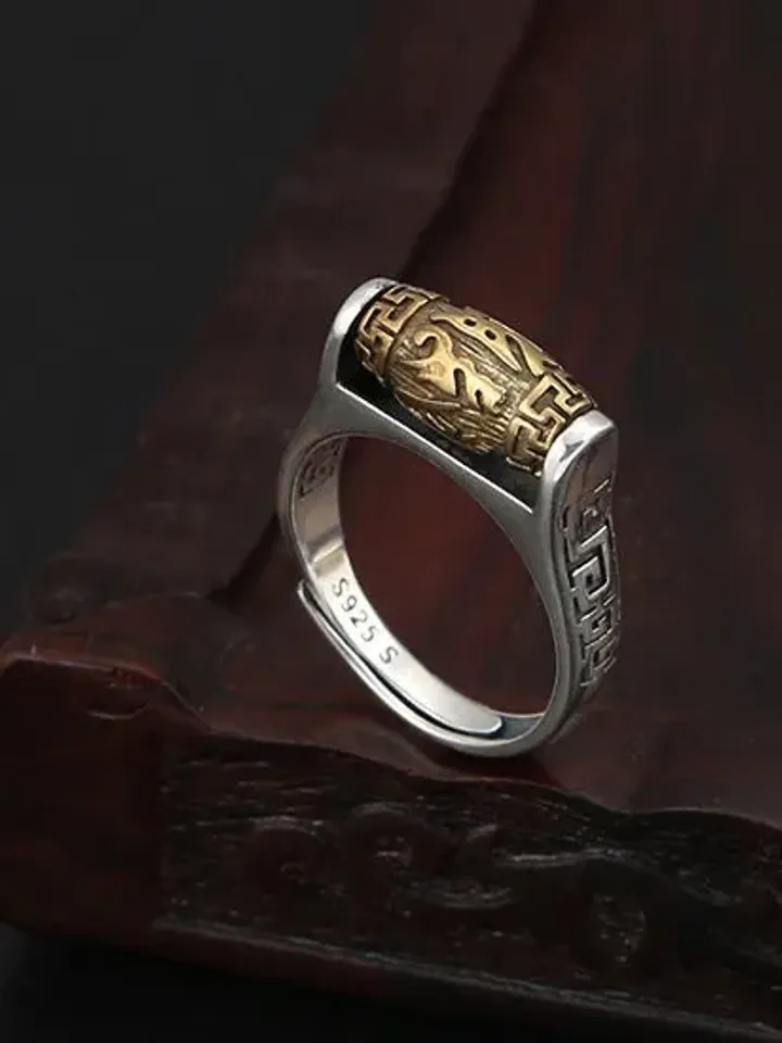 925 Silver Spinner Ring, Unique Spinner Ring, Fidget Spinner Ring, Fidget Ring, Resizeable Spinner Ring, Thailand Ring,Thailand Gift, Fidget