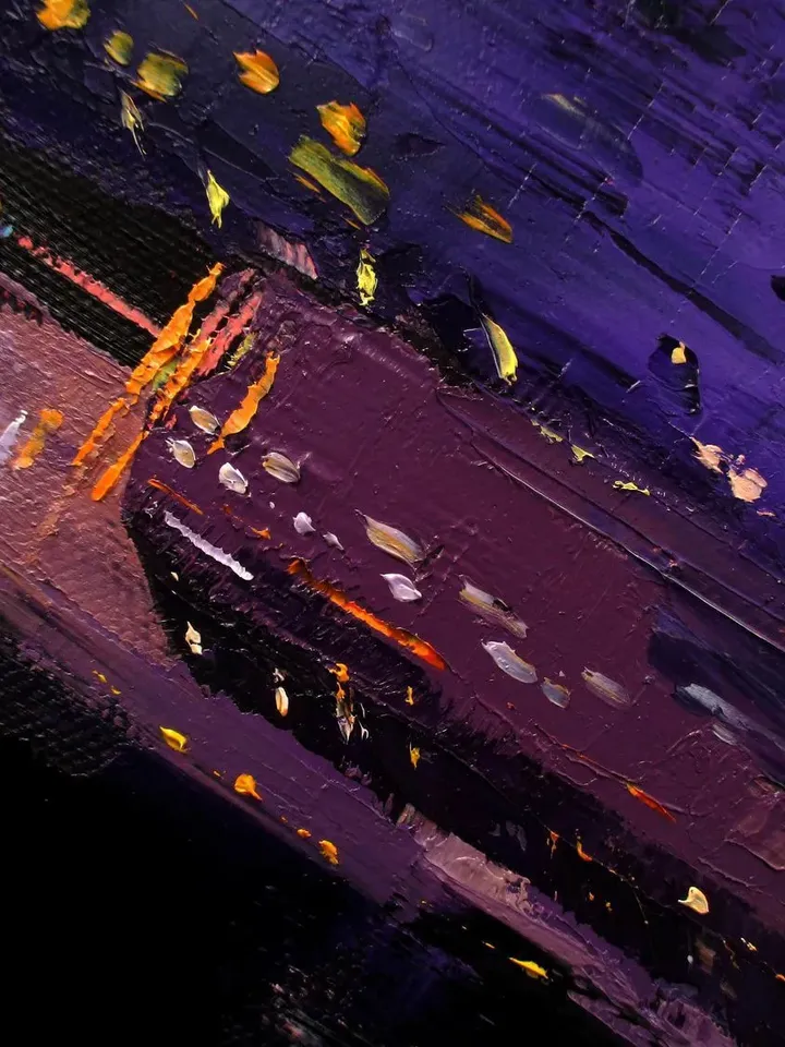 Original Oil Painting "GLOWING TRAM", Custom Size Original Oil Painting on Canvas Original Art by "Walperion Paintings"