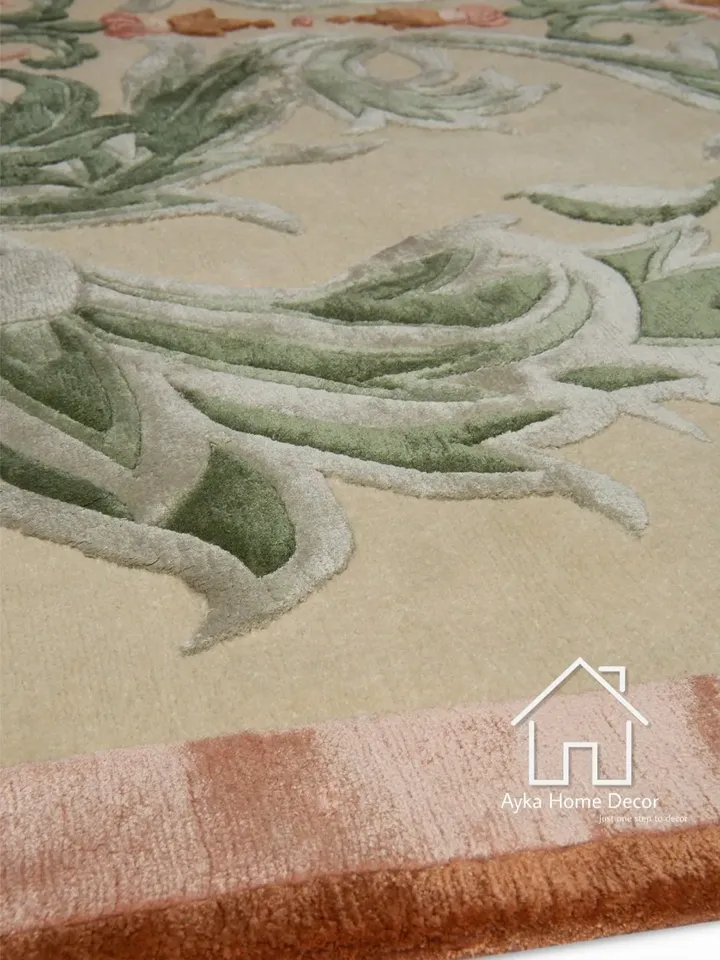 Contemporary Shape Hand Tufted Erase Pattern Traditional Area Rug Woolen Carpet Large Area Rug Silk & Wool For Customized Size Dm us