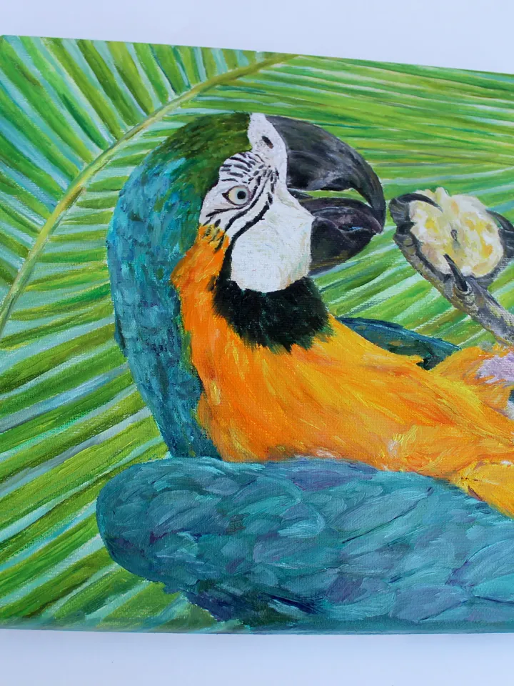 Parrot oil painting on canvas original painting