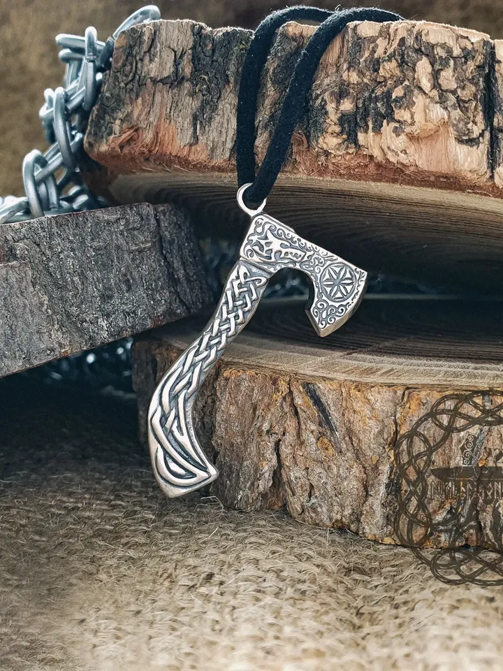 Viking Axe Pendant Sterling Silver Battle Axe Pendant Berserk Symbol Scandinavian Jewelry Norse Viking Jewelry