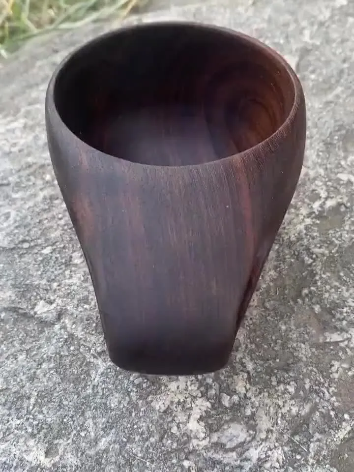 Handcarved WalnutWood Kuksa, Wooden Coffee Mug, Scandinavian Cup, Camping Mug