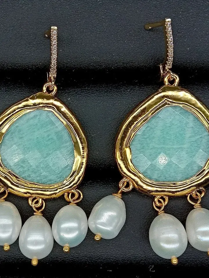 Amazonite Earrings, Real Amazonite Drop Earrings, Amazonite Stone Earrings, Amazonite Jewellery, Amazonite Drop Earrings, Gemstone Earrings