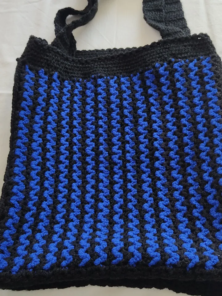 Boho Knitting Bag, Crochet Bag, Granny Square Bag, Crochet Shoulder Bag, Gift For Her, Mother&#39;s Day, Vintage Style Bag