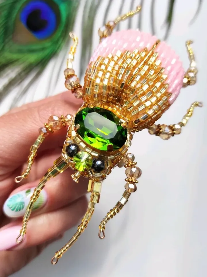 Beaded insect brooch, insect pin, mooth brooch, butterfly brooch, bug pin, bee brooch, bug brooch, insects, madam toto