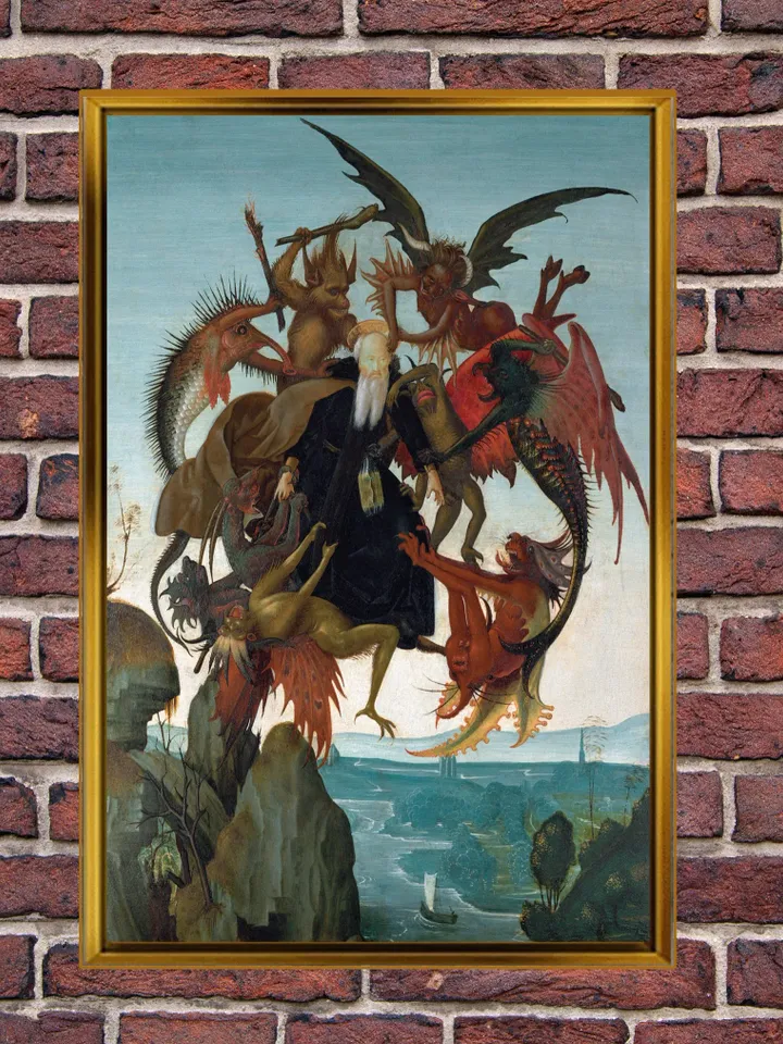 Michelangelo Tormento di sant'Antonio Print on Canvas , Floating Frame Option, Modern Wall Art, Extra Large Canvas Wall Art