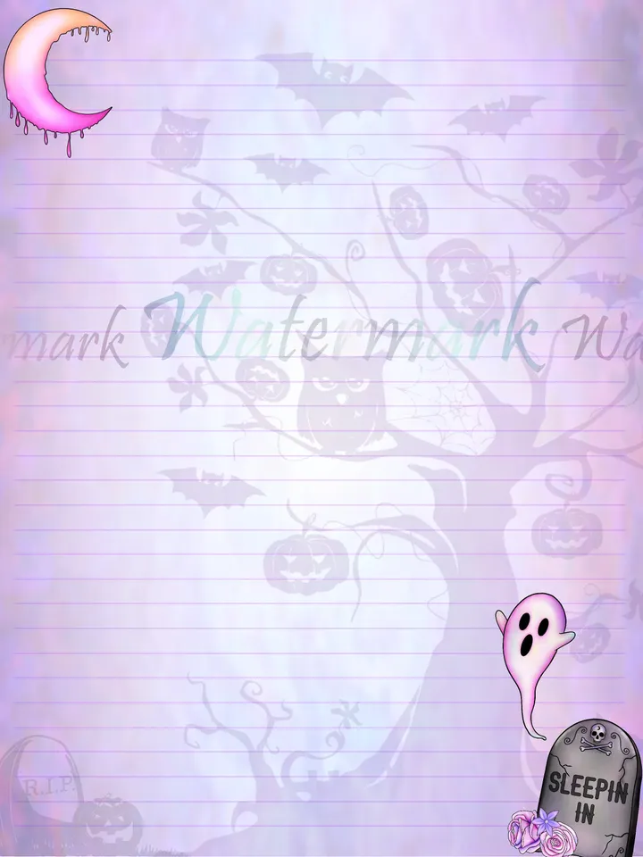Spooky Cute Halloween Stationery Set | Cute Halloween Writing Paper | Ghost Stationery | Halloween Letter Paper | Goth Stationery Set