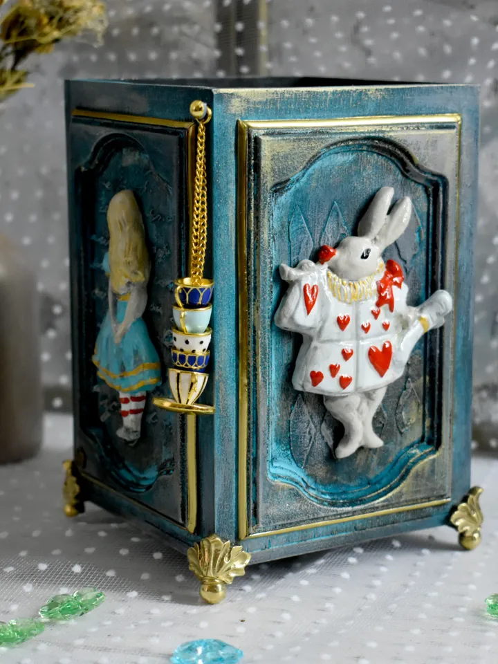 Alice Wooden Stationery Stand or Handmade Makeup Brush Stand