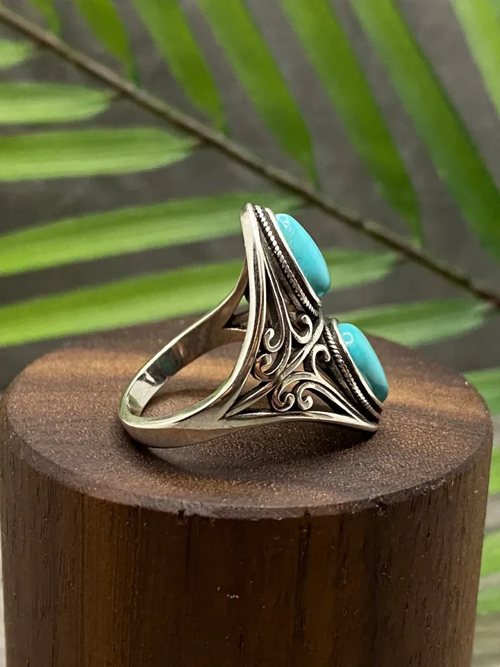 Turquoise Ring, 925 Turquoise Silver Ring, Turquoise Statement Ring, Turquoise Boho Ring, Big Turquoise Ring, Silver Turquoise Ring, Boho