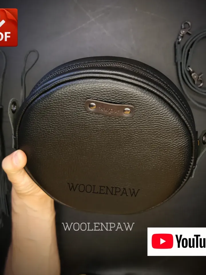 Lady's round bag - PDF leather pattern. BG21