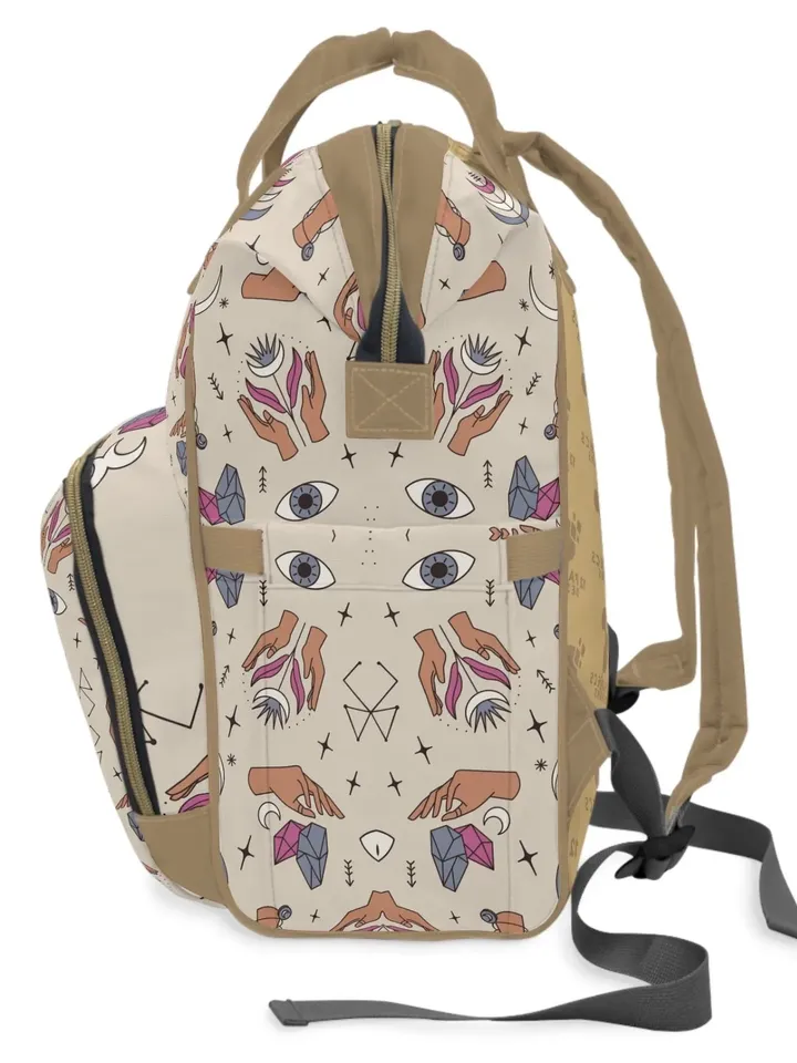 Astrology Backpack | Divination Game Bag, Tarot Readings Backpack, Palm Reading Organizer, Mystical Bag of Holding, Horoscope Pattern Bag