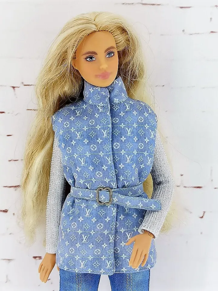 Quilted vest for tall Barbie, also for other dolls of similar size