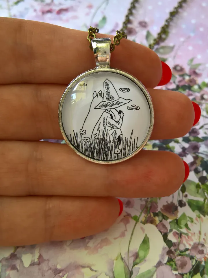 Moomin with Snufkin Moomintroll pendant Moomin necklace