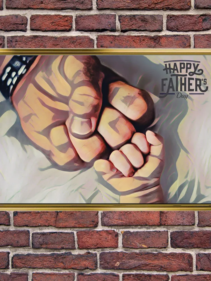 Happy Father's Day Print on Canvas , Floating Frame Option, Modern Wall Art, Extra Large Canvas Wall Art, Father's Day, gift
