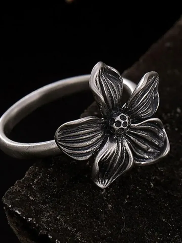 Cherry Blossom Ring, Silver Cherry Blossom Ring, Blossom Ring, Silver Flower Ring, 925 Silver Ring, Silver Floral Ring, Flower Ring