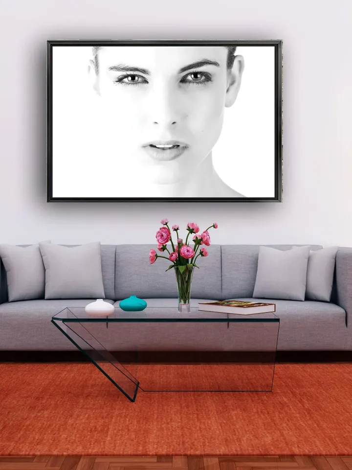 Woman painting Print on Canvas , Floating Frame Option, Modern Wall Art, Extra Large Canvas Wall Art