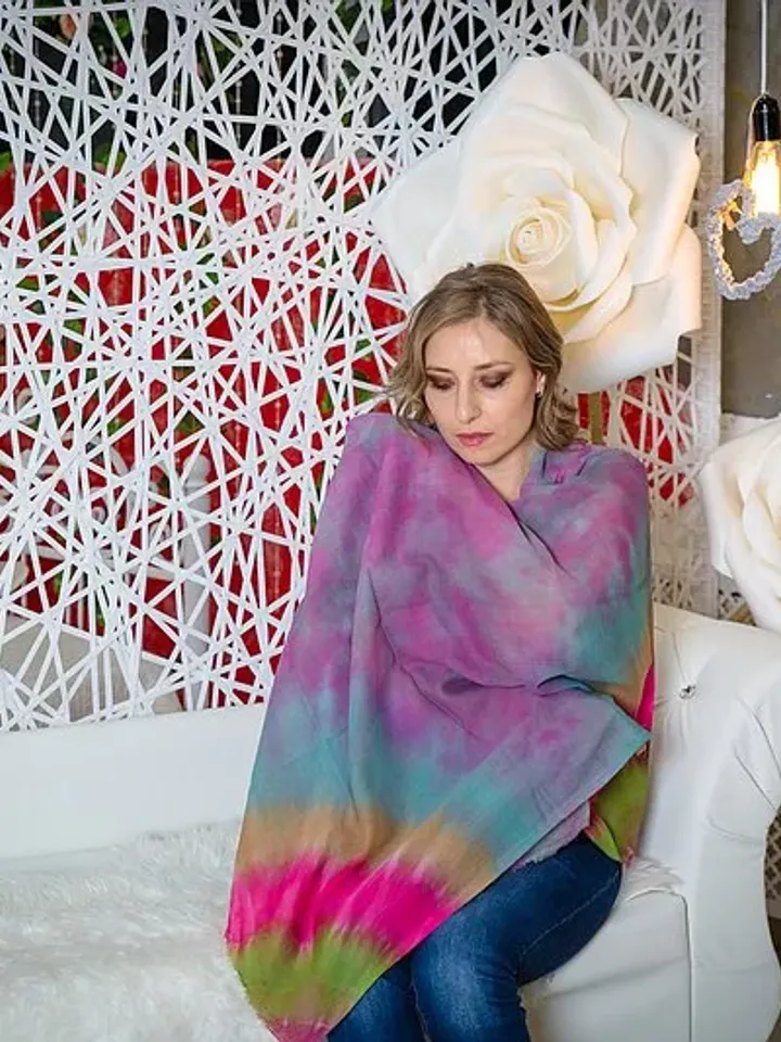 Cotton scarf Colorful scarf Cotton shawl Designer woman scarf gift Tie dye scarf