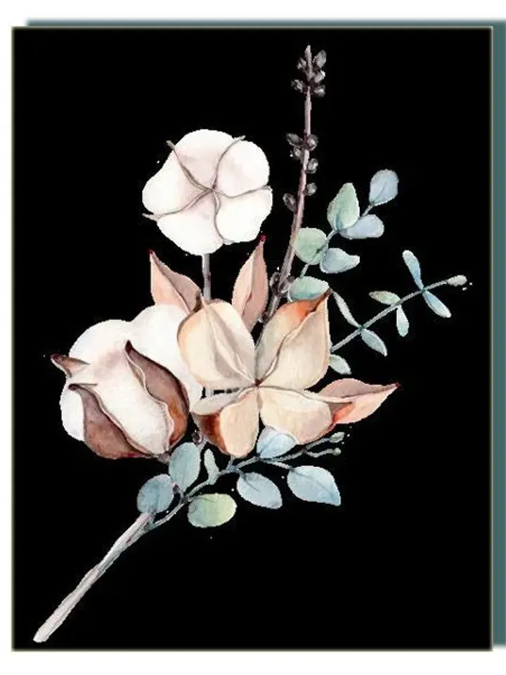 White flowers Print on Canvas , Floating Frame Option, Modern Wall Art, Extra Large Canvas Wall Art