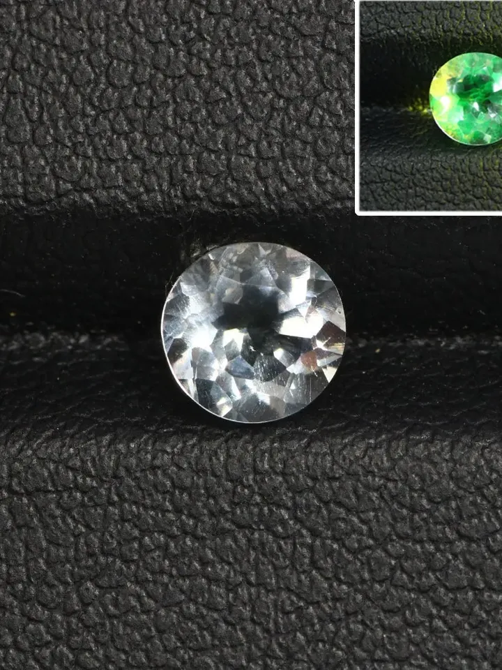 0.67 Ct White To Neon Green Uv Full Color Change Genuine Mexican Hyalite Opal