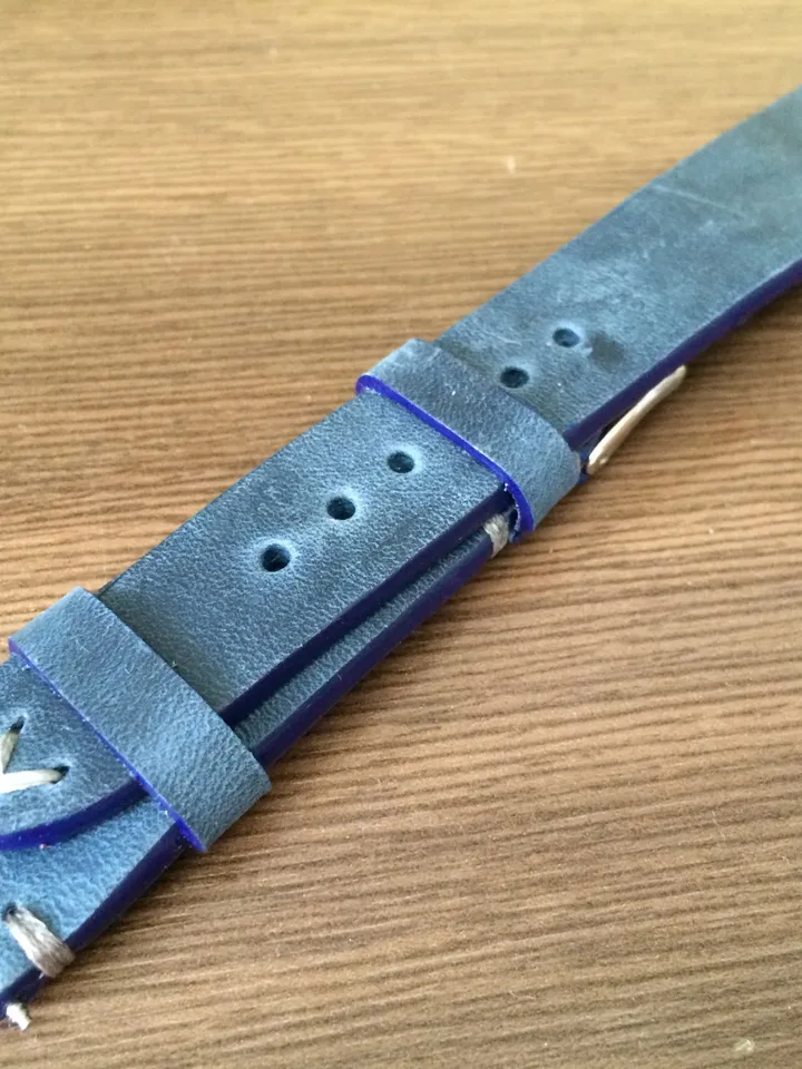 Leather Watch Strap, Leather Watch Band, Vintage watch strap, Blue watch band, 20mm strap, 19mm watch band, 20mm watch strap, FREE SHIPPING