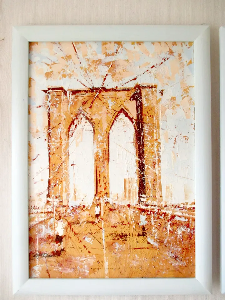 New York Triptych Painting ORIGINAL PAINTING ON CANVAS, Set of 3 Paintings by Walperion