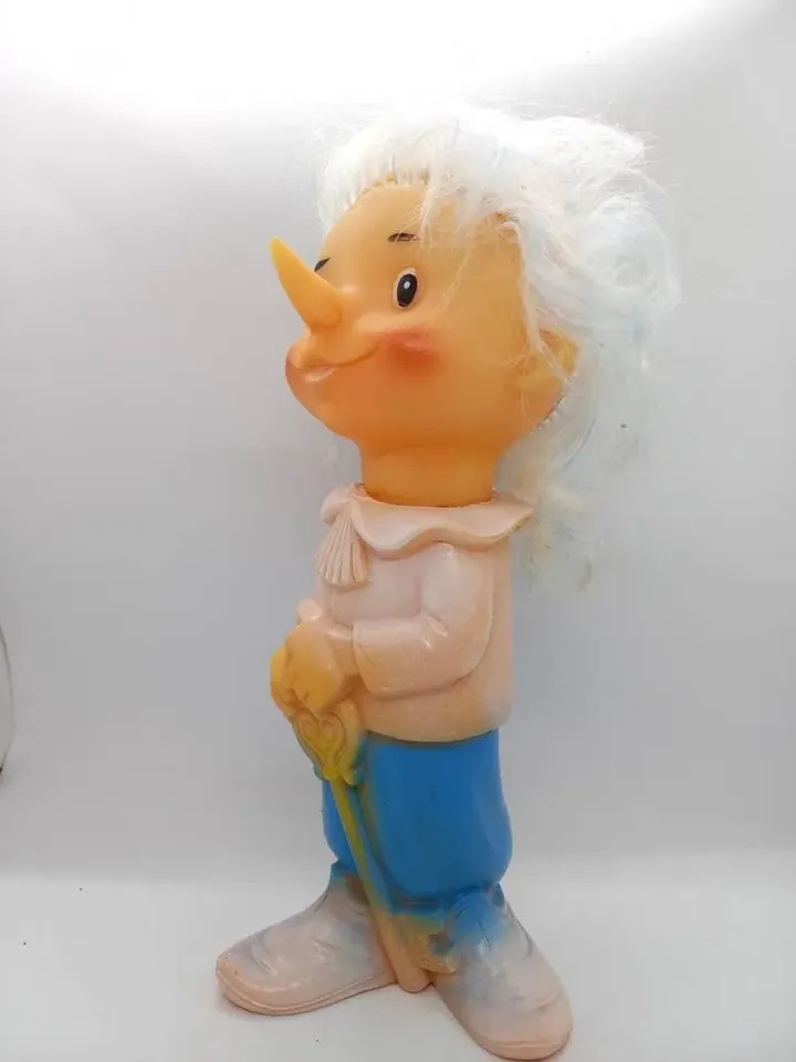 SOVIET PINOCCHIO Rubber TOY Vintage toy of Soviet children "Pinocchio"