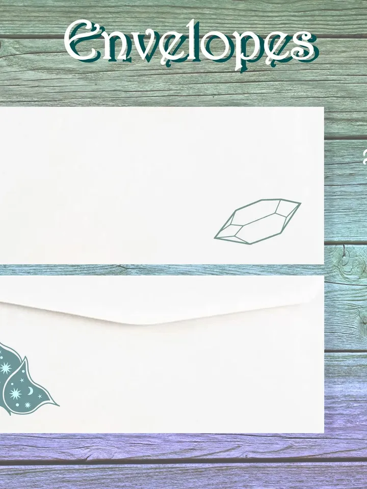 Gemstone Butterfly Stationery Paper | Butterfly Writing Paper | Witchy Stationery | Gemstone Page | Crystal Letter Paper | Orange Paper Set