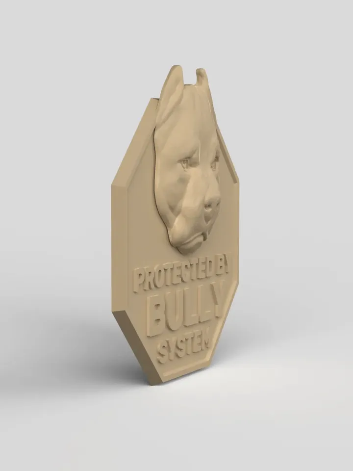 3D Model STL CNC Router file 3dprintable Pitbull Panel