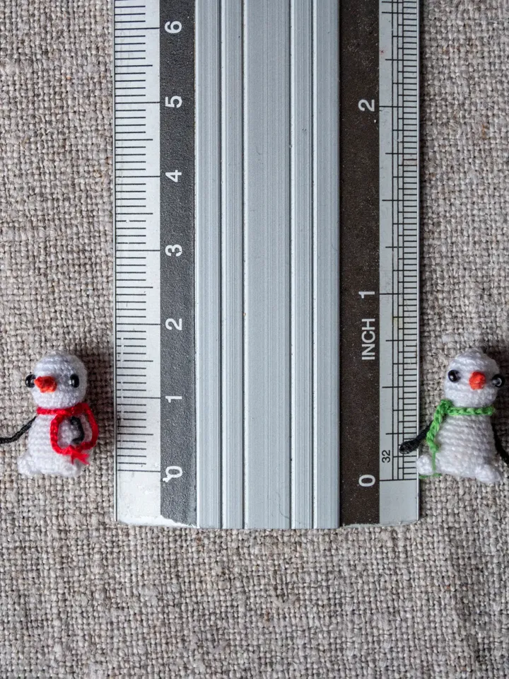 Christmas tiny Snowman handmade miniature, Baby Snowman crochet dollhouse toy, small Xmas gift for collector, Xmas decor