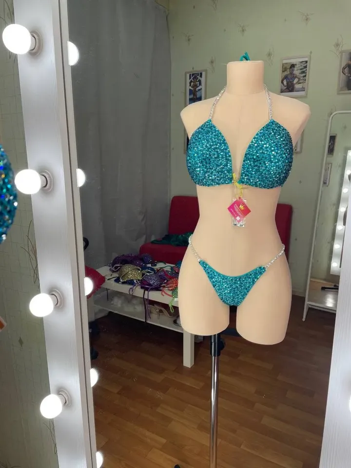 Competition Figure Suit with Crystals/Competition Suit/Posing Suit/Rhinestone Fitness NPC,IFBB,WBFF