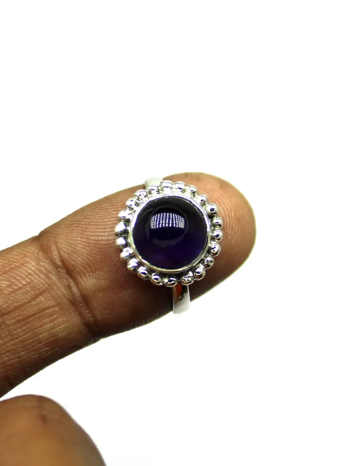 Natural Amethyst Ring, Statement Ring, Women Ring, Boho Ring, Amethyst Jewelry, 925 Sterling Silver Ring, Midi Ring, Birthstone Ring